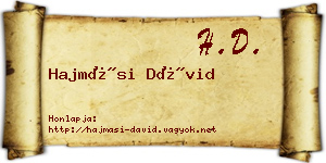 Hajmási Dávid névjegykártya